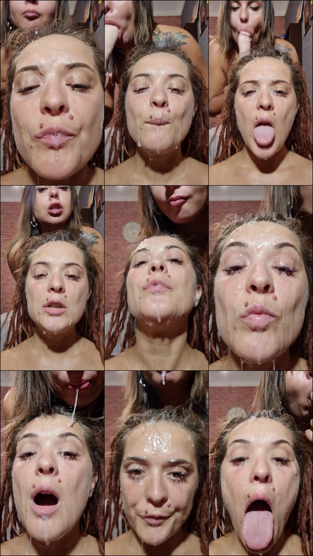 gagging and cover my gf face in spit