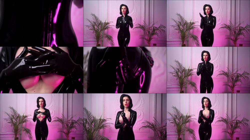 Hot Joi In Black Latex Catsuit