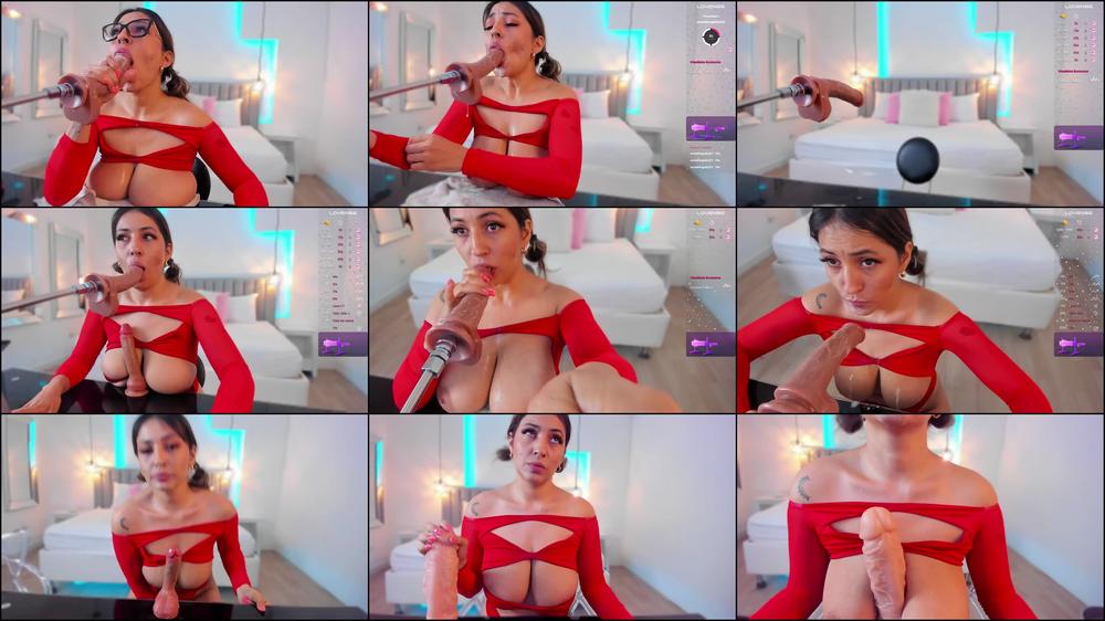 Her gag-worthy dildo games escalate to throat-fucking thrill