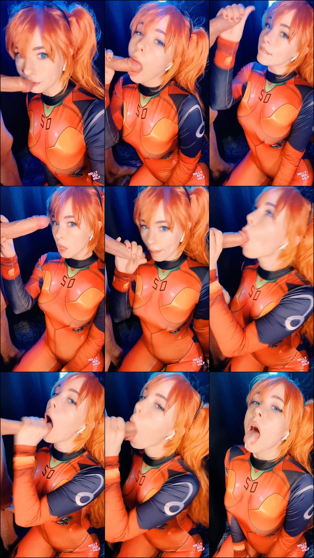 Selfie Asuka. Shinji cums in her mouth