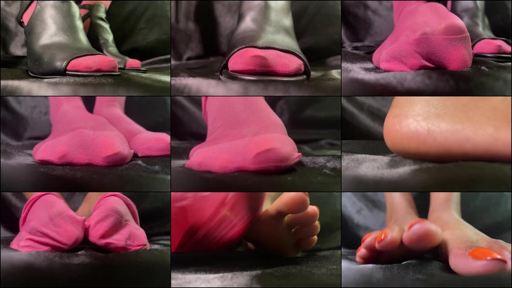 Pink Nylons Peep Toe Heels Removal