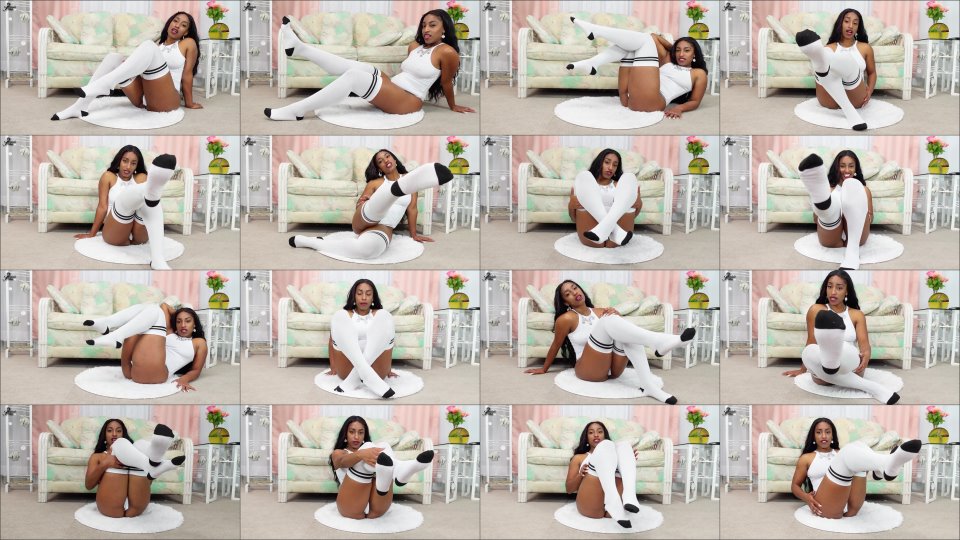 Empress Jess White Thigh Sock Joi Tease