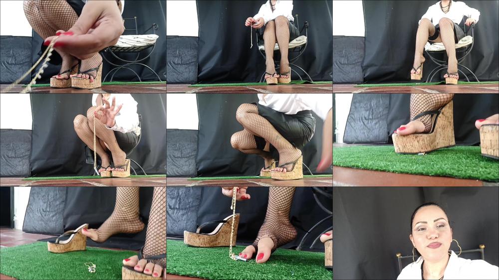 Goddess Foot Fetish - In High Heels And Fishnet Stockings Alicia Crushes And Dominates This Man (2)