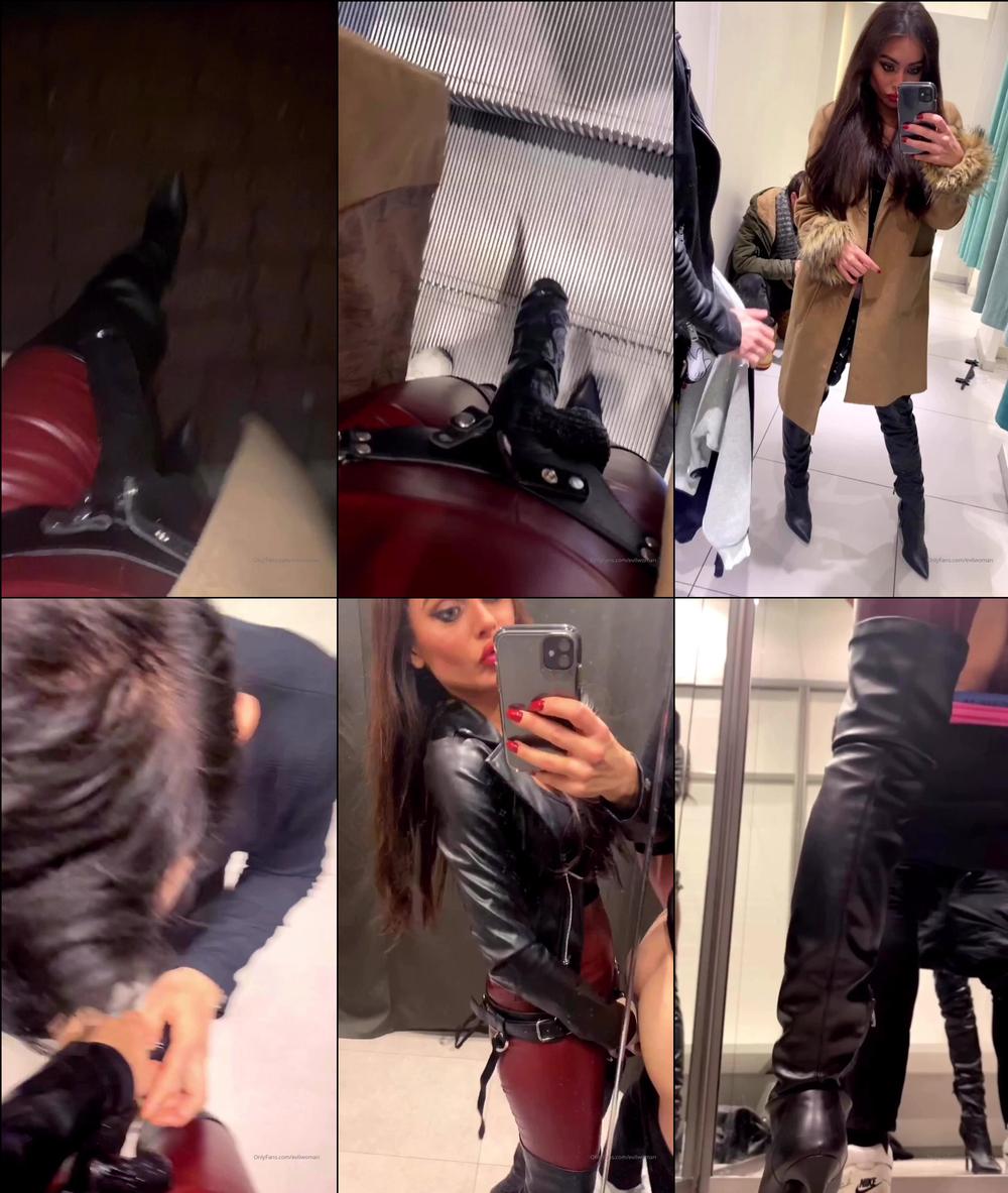 evilwoman 02 02 2020 20776850 strapon play in h m changing room shame i couldn t pound