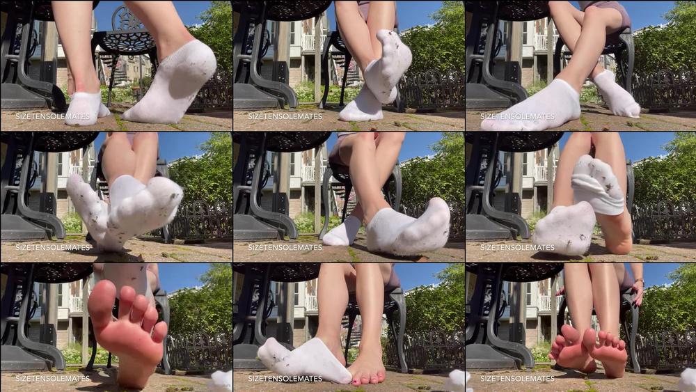 sizetensolemates 06 09 2021 2213538699 playing around in my dirty white new balance socks this morning just wanted to share wi
