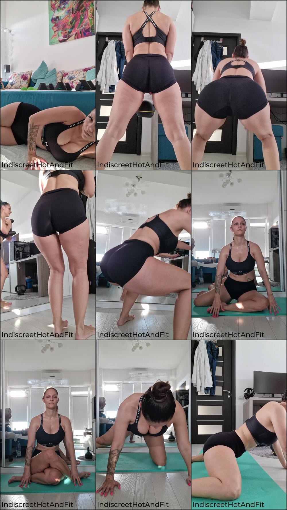 MILF doing booty and mobility workout
