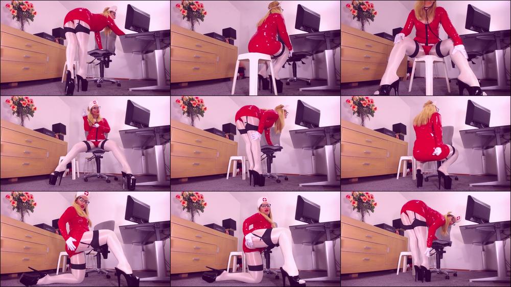 Nurse in nylon layers & latex & satin