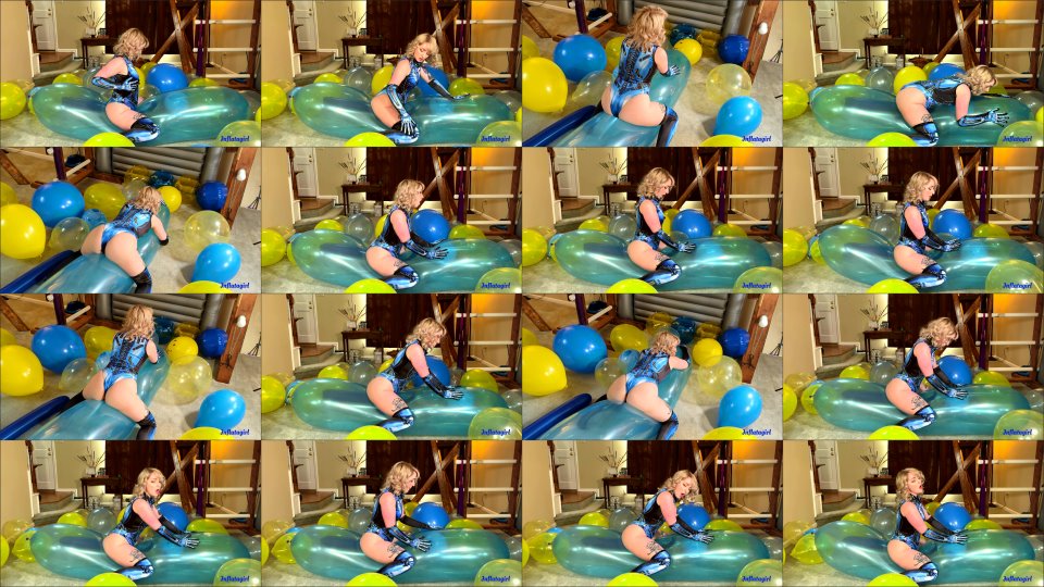 Inflatagirl Loonerbot Rides Crystal Blue Gl Balloon