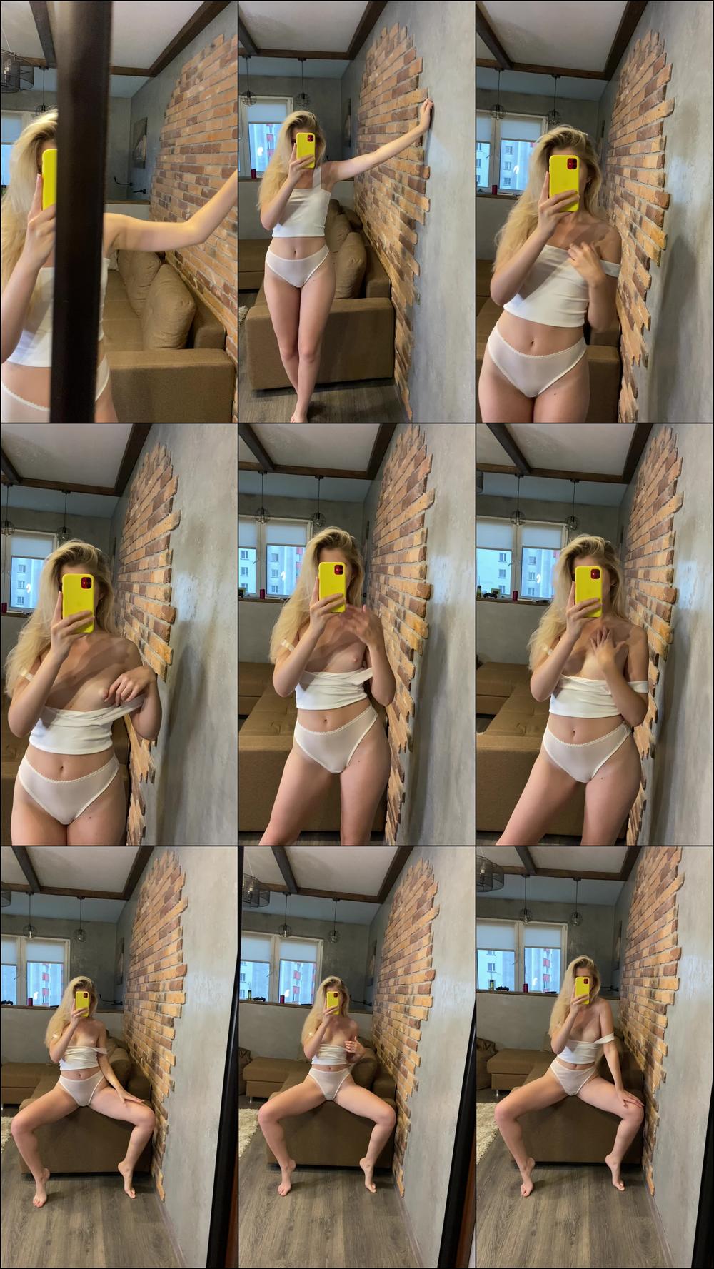 Sexy Girl Flaunts In Front Of The Mirror
