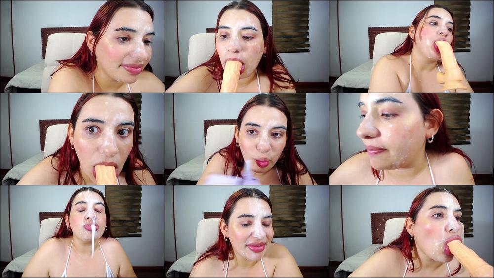 Saliva-Drenched Dildo Play
