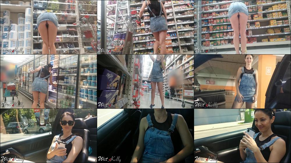 Wet Kelly No Panty At Shopping
