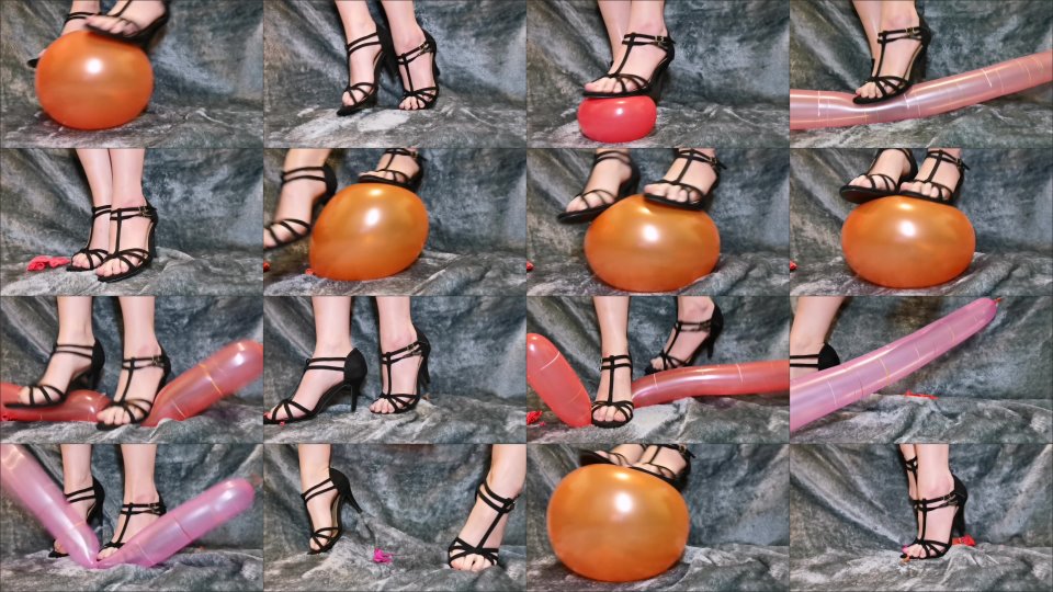 Lexi Snow Balloon Popping With Black Heels