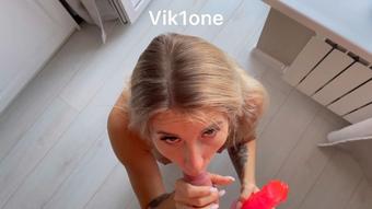 Hot blonde loves two cocks in her mouth (SweetBlondyVi)