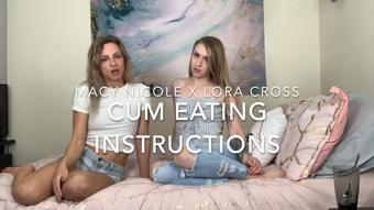 Macy & Lora - Cum Eating Instructions - March 23, 2021 (Lora Cross)
