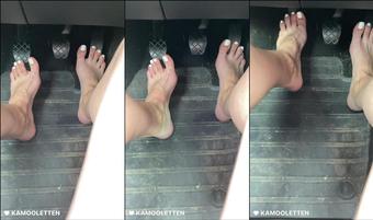 annieamazing 160179970 2021 06 21 new barefoot driving video with cute white nail polish. enjoy a ride with me.  (annieamazing)