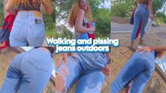 WALKING AND PISSING JEANS OUTDOORS (lissadollhot)