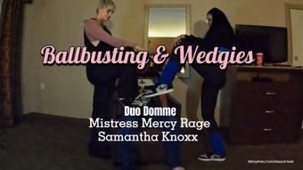 Ballbusting & Wedgies, Duo Domme (Blazed Brat)
