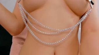 Teen shows her new nipple clamps - Jan 29, 2023 (Karolina_Mustela)