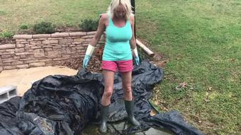 Buddahsplayground Cleaning Outdoors In Rain Boots (BuddahsPlayground)
