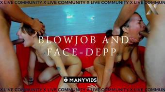 friends destroy the throat of two sluts (Xlivestudio)