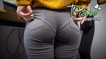 Secretary In Tight Jeans Teases Ass With Visible Panty Line (teasecombo)