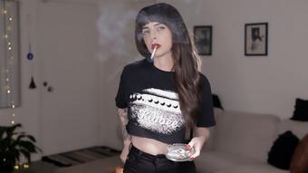 Smoking Cork in Cut Off T Shirt (Dani Lynn)