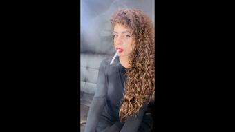 Smoking Marlboro Gold with Curly Hair (Dani Lynn)