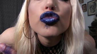 Glossy Blue Lipstick & Black Latex Gloves GFE POV BJ/HJ 1080 - May 03, 2024 (Galas Looner)
