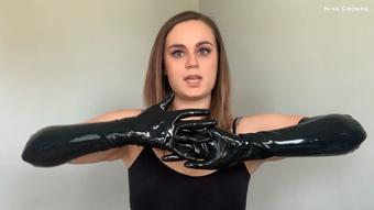 How to Put on Latex Opera Gloves (Nina Crowne)
