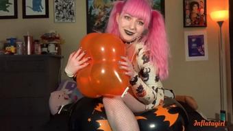 Inflatagirl Having Squeaky Halloween Balloon Fun (Inflatagirl)