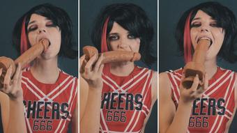 Emo Cheerleader - Dildo Blowjob - Mar 31, 2023 (Lil cosplay slut)