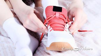 Footfetish trailer: gym shoes and socks - April 21, 2021 (Emily Adaire TS)