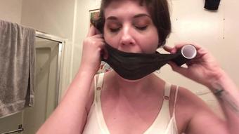 tealchromatic 08 11 2019 82982249 Self gag  ball gag and medical tape (tealchromatic)