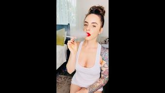 Smoking in White Tank Top (Dani Lynn)