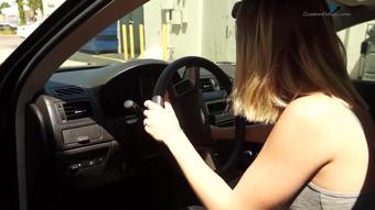 Amber Struggles to Push Broken Down Car (Custom Fetish)