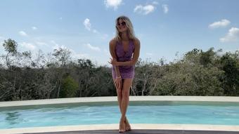 Purple dress solo shooting (Gina Gerson Real)