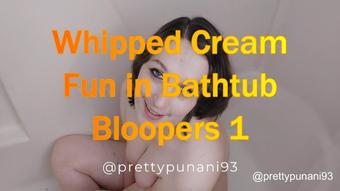 Whipped Cream Fun in Bathtub Bloopers 1 (Lizzymaestro)