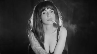 Smoking in Black Lingerie (Dani Lynn)