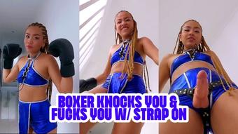 BOXER KNOCKS YOU and FUCKS YOU with STRAP ON (lissadollhot)
