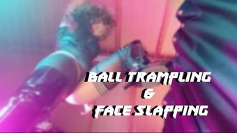 Ball trampling and face slapping (Mrs Sophie667)